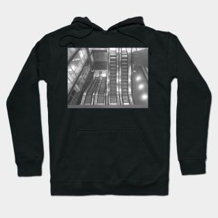 Automatic stairs, modern city vibes - Black and white photography Hoodie